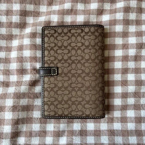 Coach Brown Signature Canvas Address Book Pen Small Agenda Y2K - Picture 5 of 8